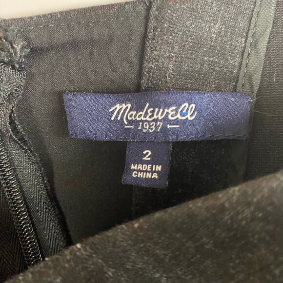 Madewell Ponte V-Neck Dress Leather Charcoal Gray Women’s Size 2 - Picture 6 of 12